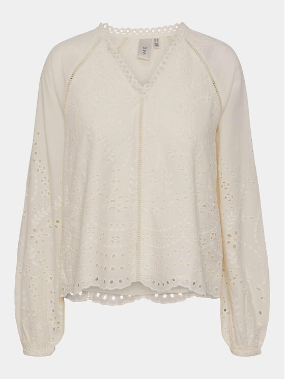 YAS YAS Blusa Luma 26032810 Écru Regular Fit