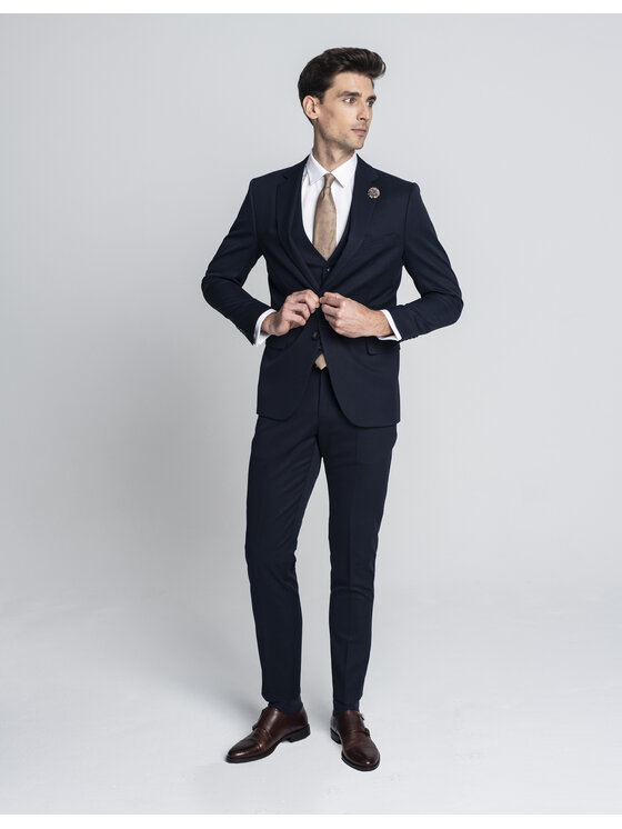 Borgio Borgio Garnitur galatro Granatowy Classic Fit