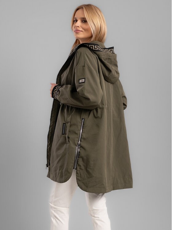 Perso Perso Dámská bunda BLE238787-AF Khaki Regular Fit