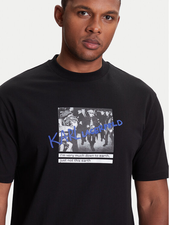 KARL LAGERFELD KARL LAGERFELD Marškinėliai 755143 553225 Juoda Regular Fit