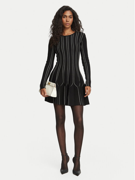 Elisabetta Franchi Elisabetta Franchi Pletena obleka AM-39Q-67E2-V590 Črna Fitted Fit