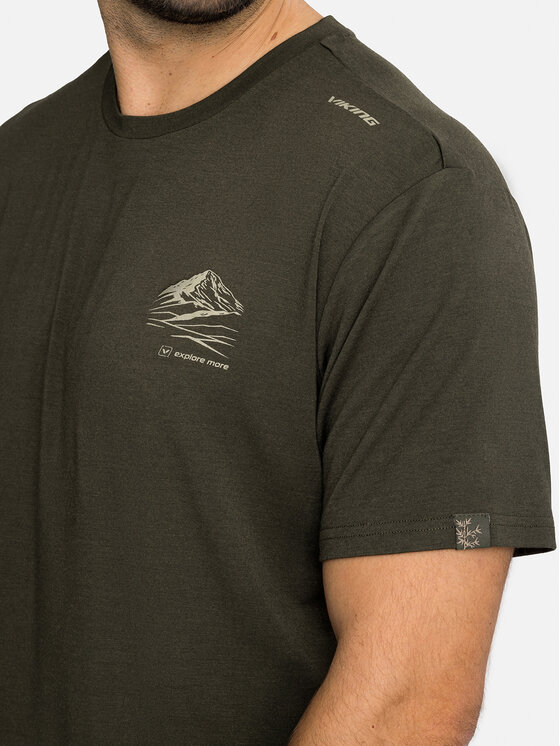 Viking Viking T-Shirt Lenta Bamboo Light Man Zielony ciemny Regular Fit