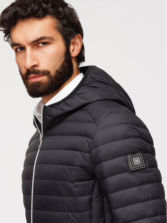 Ombre Ombre Kurtka przejściowa OM-JALP-0211 Czarny Regular Fit