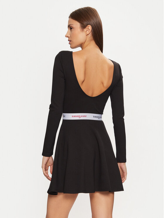 Tommy Jeans Tommy Jeans Rochie de zi DW0DW19465 Negru Slim Fit