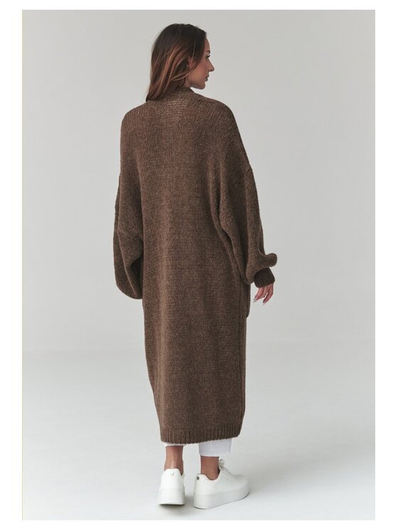 Makadamia Makadamia Sweter S172 Brązowy Loose Fit