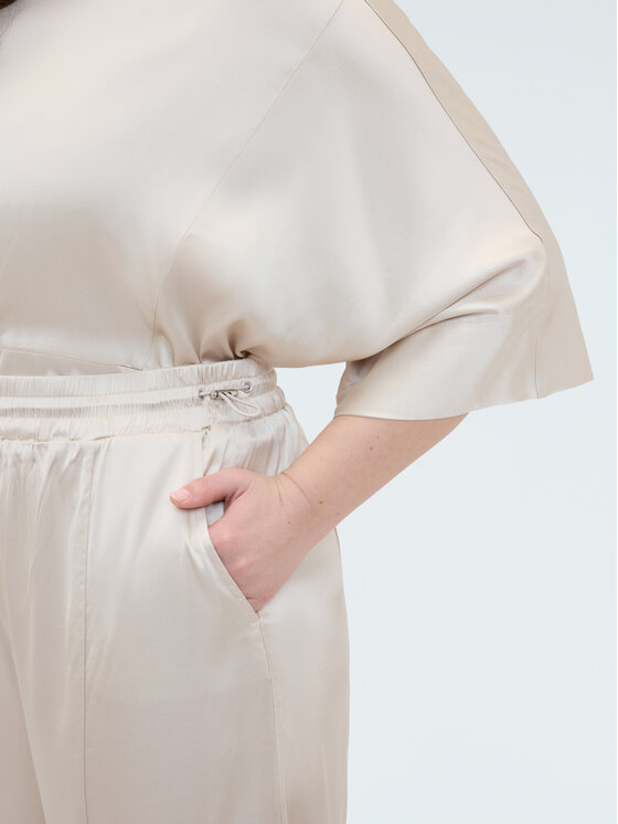 Fiorella Rubino Fiorella Rubino Spodnie materiałowe P021E000068N021 Biały Cropp Fit