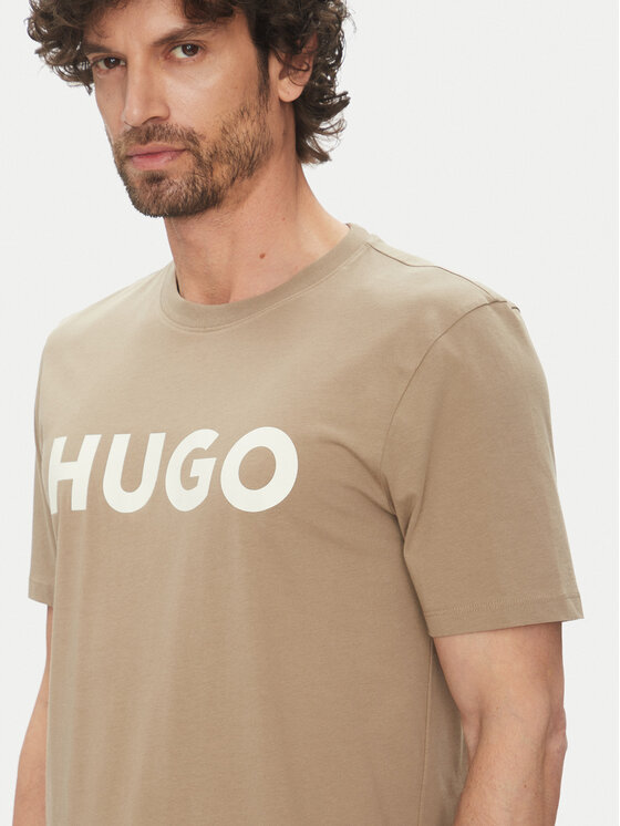 HUGO HUGO T-Shirt Dulivio 50467556 Beżowy Regular Fit