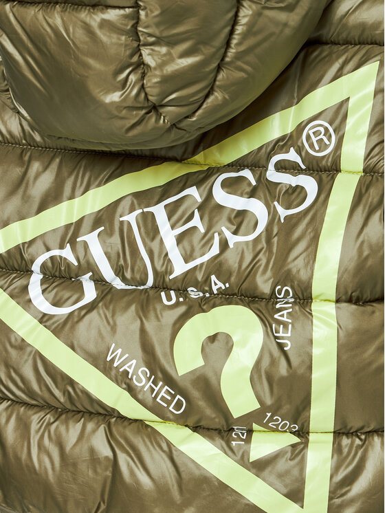 Guess Guess Μπουφάν πουπουλένιο N4BL01 WEGY0 Πράσινο Relaxed Fit