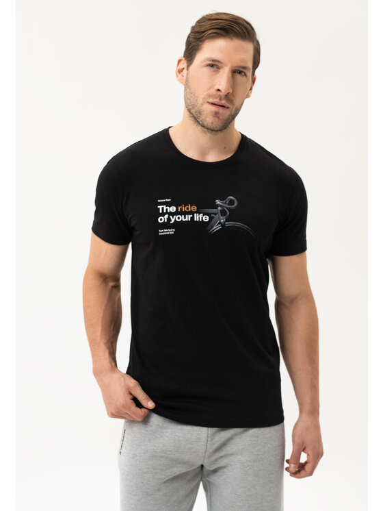 Volcano Volcano T-Shirt T-TOURING Czarny Regular Fit