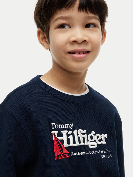 Tommy Hilfiger Tommy Hilfiger Mikina Embroidery Graphic KB0KB10506 Tmavomodrá Regular Fit