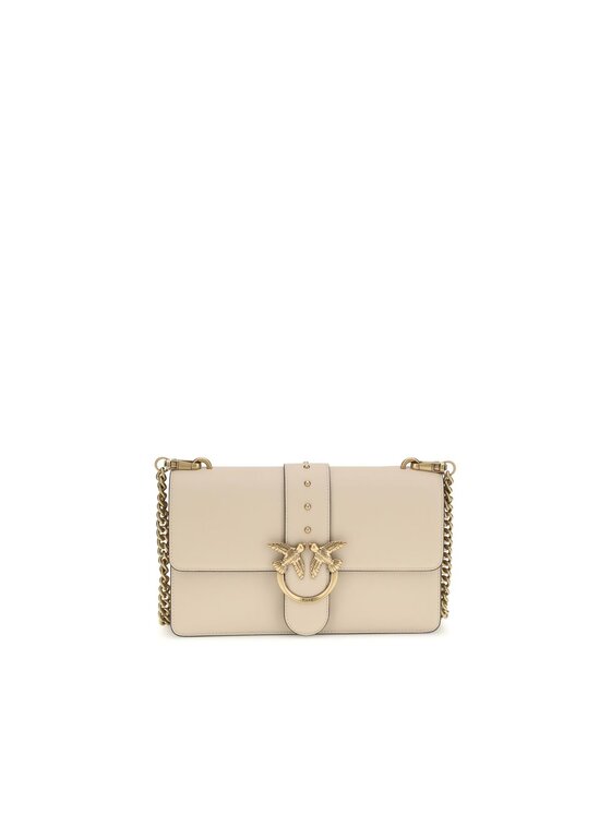 PINKO PINKO Kabelka Beige Calf Leather Bos Taurus Shoulder Béžová