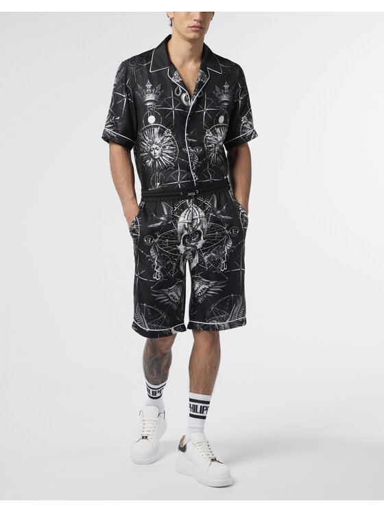 PHILIPP PLEIN PHILIPP PLEIN Szorty materiałowe 29001 Czarny Regular Fit