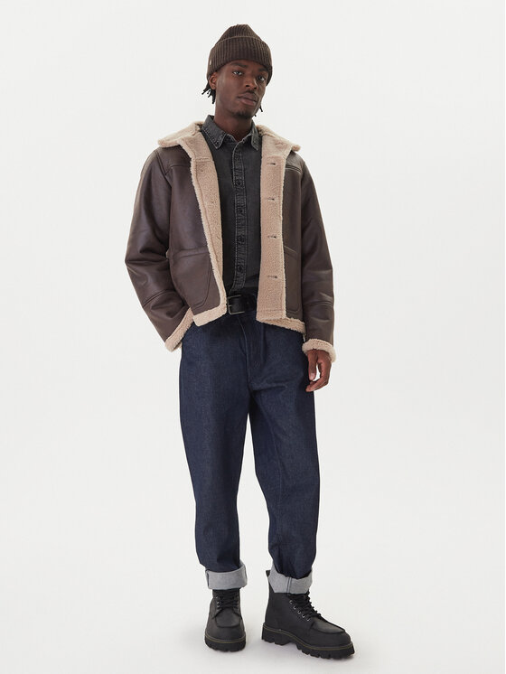 Jack & Jones Jack & Jones Geacă din imitație de piele Cambridge 12282946 Maro Regular Fit