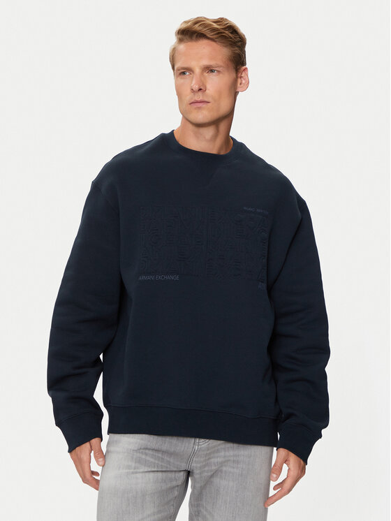 Armani Exchange Mikina 6DZMAA ZJKAZ 1510 Tmavomodrá Regular Fit