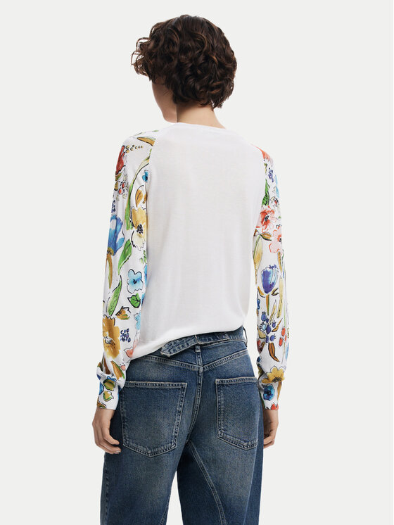 Desigual Desigual Πουλόβερ 25SWJF31 Λευκό Regular Fit