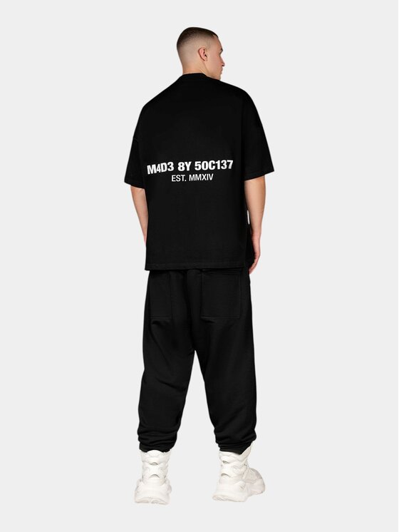 MADE BY SOCIETY MADE BY SOCIETY T-Shirt Tricou Earth Element - T17208 Czarny Basic Fit