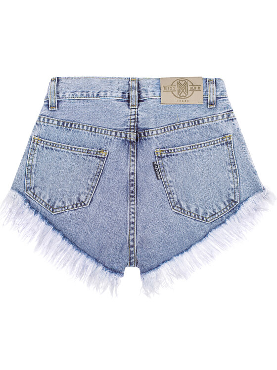 MissDenim MissDenim Szorty jeansowe High Waist Niebieski Regular Fit