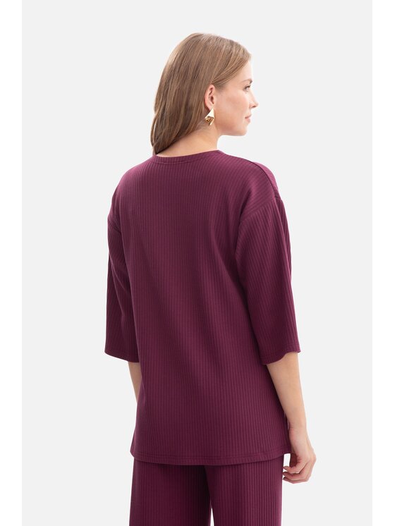 BeWear BeWear Bluzka b301 Fioletowy Baggy Fit