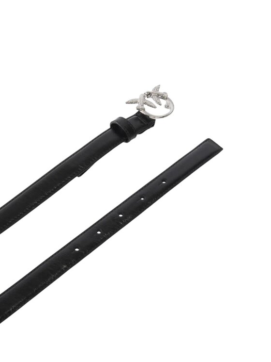 PINKO PINKO Pasek LOVE BERRY H2 BELT.LOW VITELLO Czarny