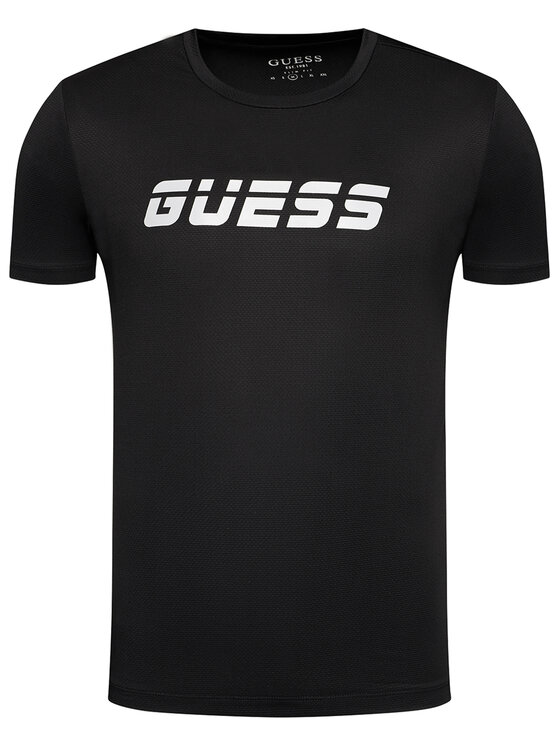 Guess Guess T-krekls U1GA37 MC03Y Melns Slim Fit