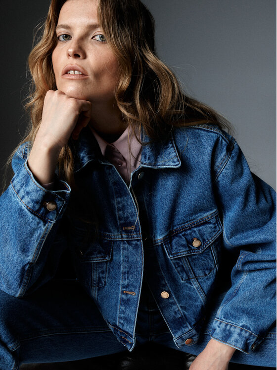 MARI PRETI MARI PRETI Jeansová bunda Denim Rust Tmavomodrá Regular Fit