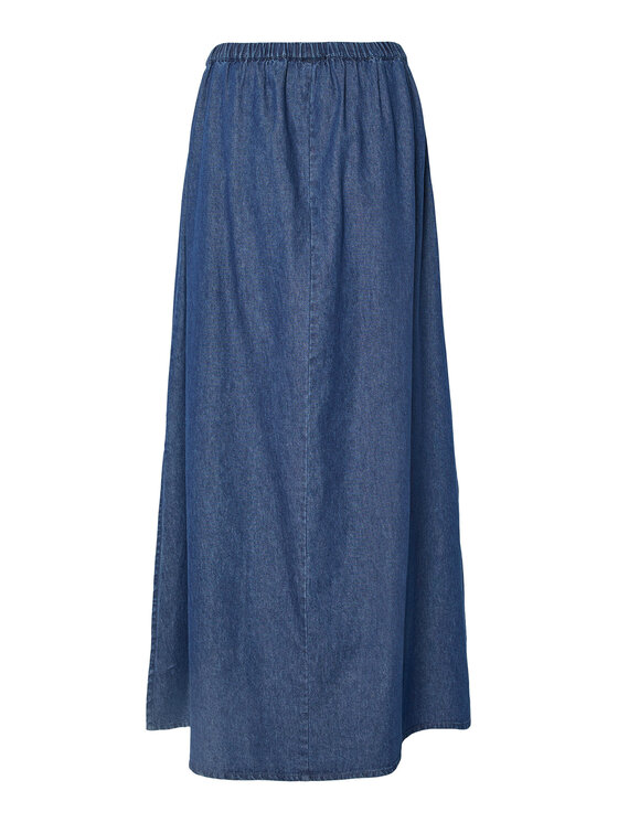 Pieces Pieces Džínová sukně Tenim 17157939 Tmavomodrá Regular Fit