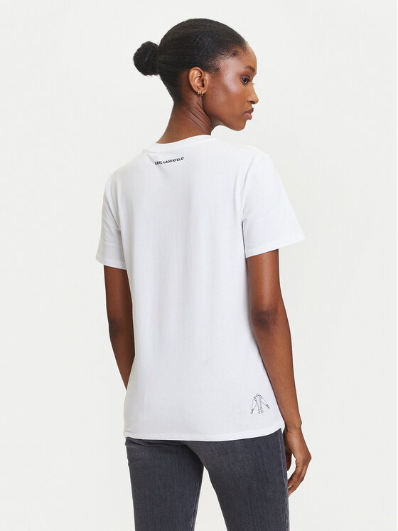 KARL LAGERFELD KARL LAGERFELD T-krekls A3W17099 Balts Regular Fit