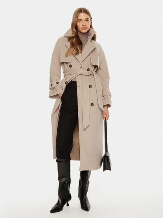 ACCESS FASHION ACCESS FASHION Prechodný kabát 44-9001-119 Béžová Relaxed Fit