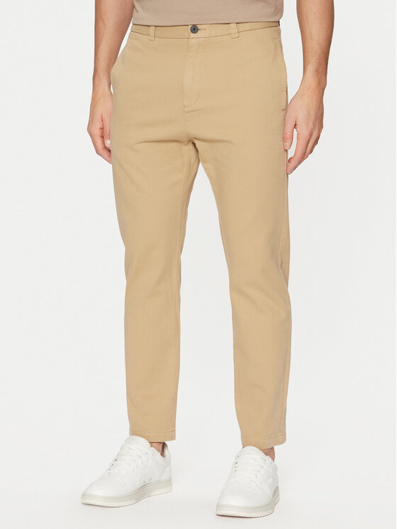 HUGO Chino nohavice 50533851 Béžová Slim Fit