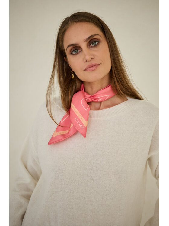 Entelier Entelier Sweter dekolt łódka Biały Relaxed Fit