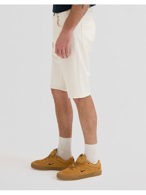 Lee Lee Szorty jeansowe 5 POCKET SHORT Biały Straight Leg
