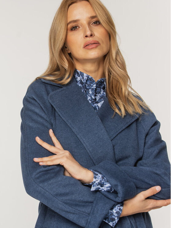 Willsoor Willsoor Płaszcz przejściowy 65345 65346 Niebieski Regular Fit