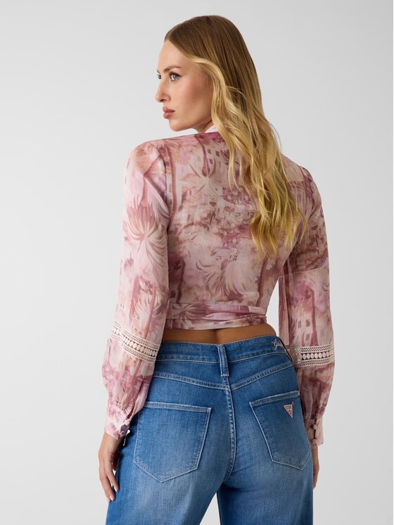 Guess Guess Top 182705 Różowy Classic Fit
