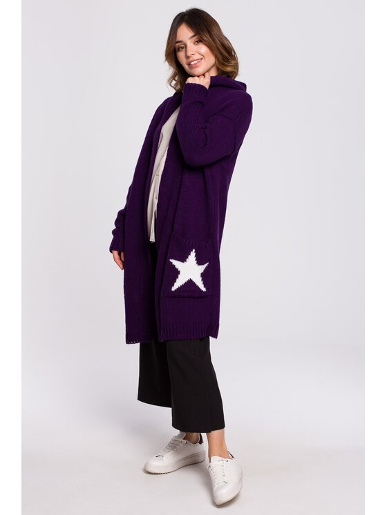 BeWear BeWear Kardigan bk063 Fioletowy Baggy Fit