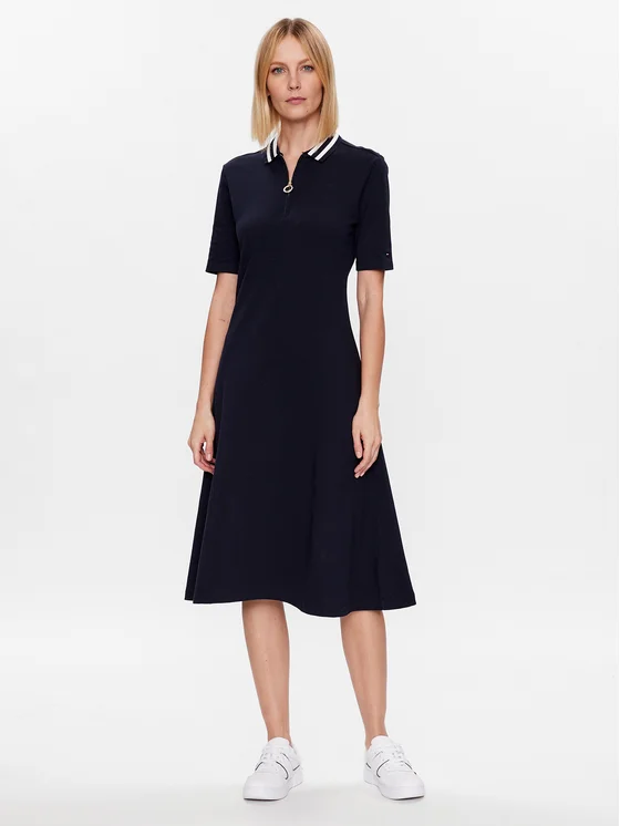 Tommy Hilfiger Kleid für den Alltag WW0WW37841 Dunkelblau Regular Fit