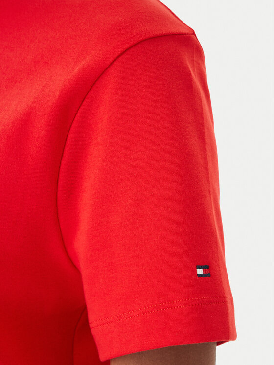 Tommy Hilfiger Tommy Hilfiger T-Shirt Logo Interlock WW0WW48707 Rot Regular Fit
