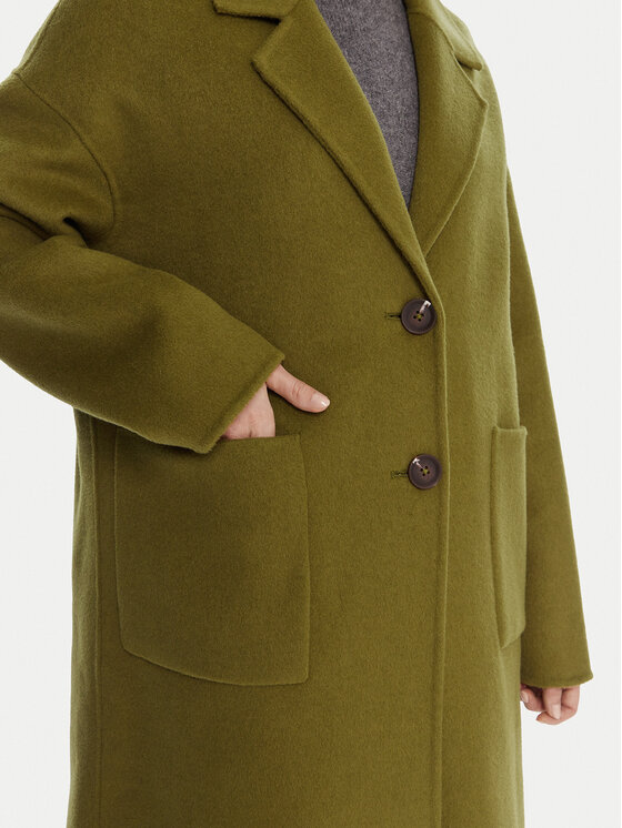 United Colors Of Benetton United Colors Of Benetton Вовняне пальто 28F7DN082 Зелений Regular Fit