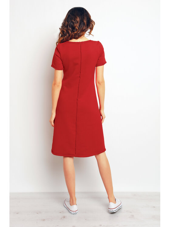 Infinite You Infinite You Sukienka letnia M073 Czerwony Basic Fit