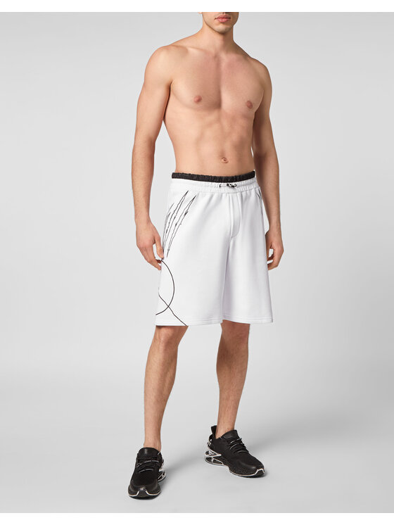Plein Sport Plein Sport Pantaloncini 1291 Bianco Jogger Fit