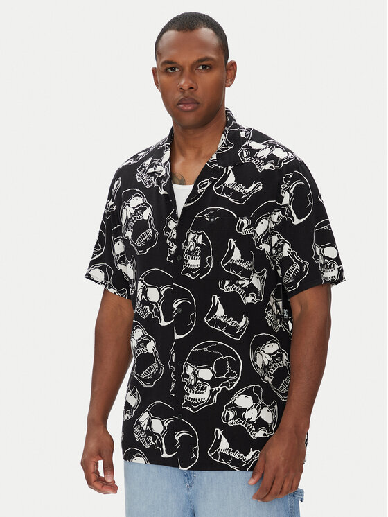 DC DC Πουκάμισο ADYWT03115 Μαύρο Regular Fit