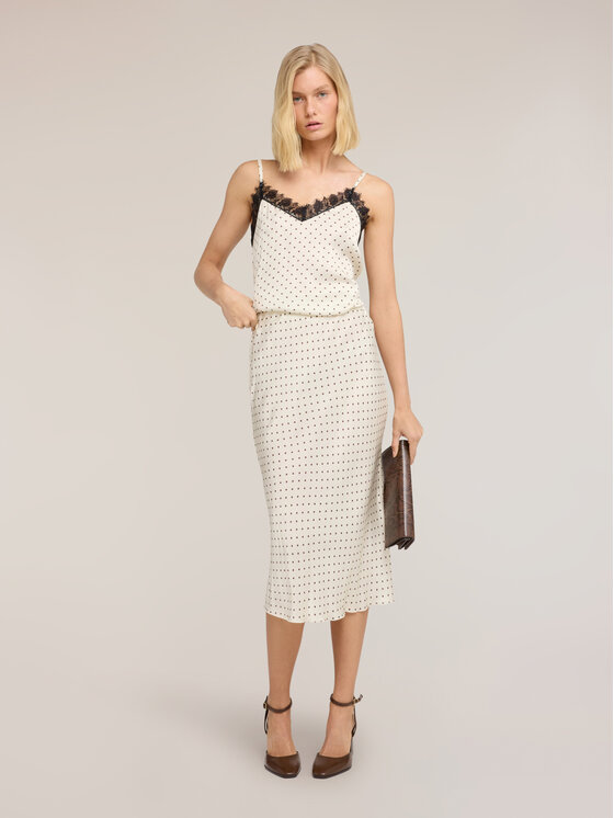 Motivi Motivi Gonna midi 1090Q001282N0V2 Bianco Regular Fit