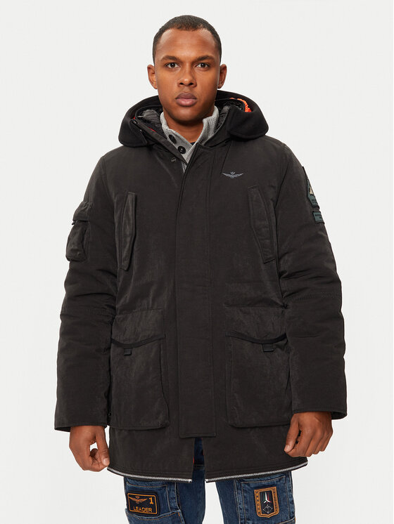 Aeronautica Militare Zimné bundy 242AB2195CT3431 Čierna Regular Fit