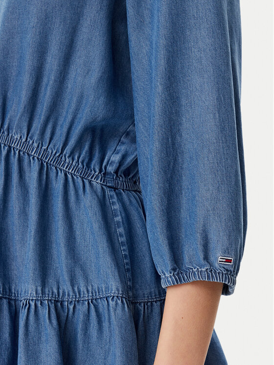 Tommy Jeans Tommy Jeans Rochie de zi DW0DW20612 Albastru Relaxed Fit