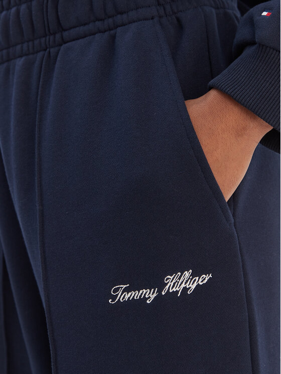 Tommy Hilfiger Tommy Hilfiger Melegítő alsó Script WW0WW48784 Sötétkék Relaxed Fit