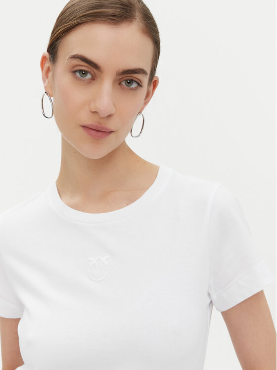 PINKO PINKO Tricou Bussolotto 100355 Alb Regular Fit