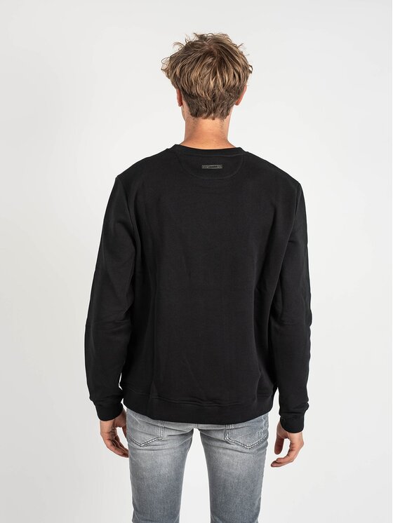 Les Hommes Les Hommes Μπλούζα LLH401-758P | Round Neck Sweater Μαύρο Regular Fit