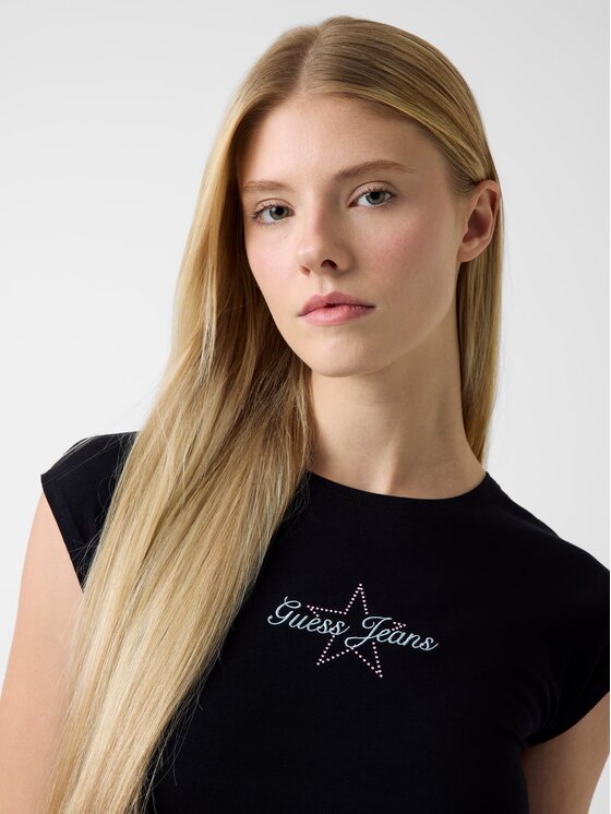 Guess Jeans Guess Jeans T-Shirt 180636 Černá Classic Fit