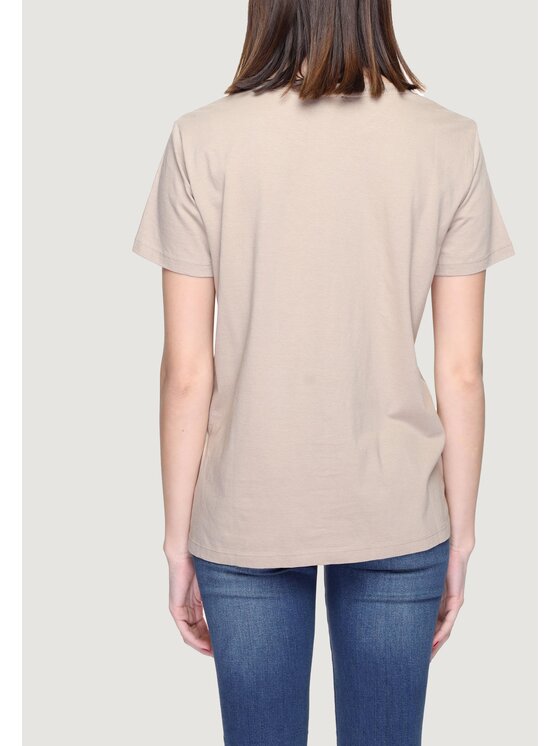 Blauer Blauer T-Shirt 24SBLDH02383 Beżowy Shirt Fit