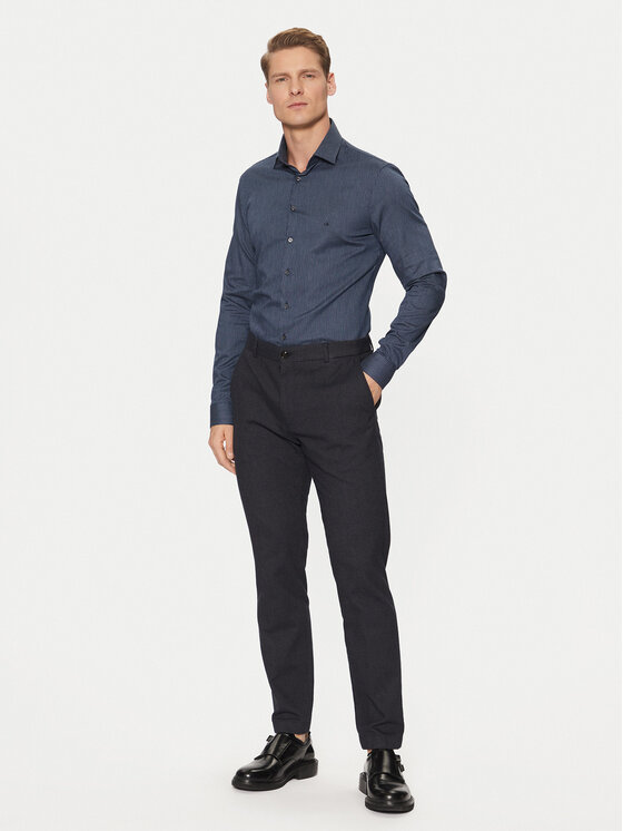 Calvin Klein Calvin Klein Košeľa K10K113844 Tmavomodrá Slim Fit