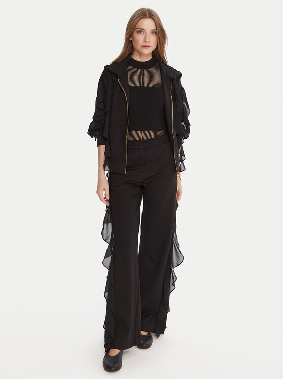 TWINSET TWINSET Szövet nadrág 252LI2NCC Fekete Regular Fit
